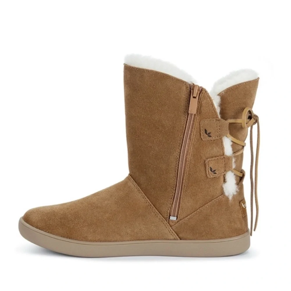 UGG‎ KOOLABURRA Shazi Sheepskin Lined Chestnut Brown Short Fashion Boot
